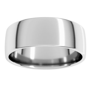 Sterling Silver 8 mm Lightweight Comfort-Fit European-Style Band Size 17