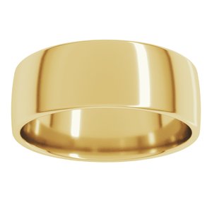 10K Yellow 8 mm Lightweight Comfort-Fit European-Style Band Size 17.5