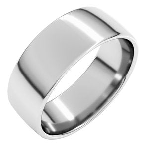 Platinum 8 mm Lightweight Comfort-Fit European-Style Band Size 10