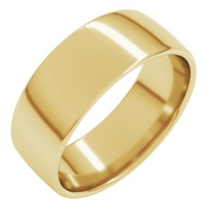 10K Yellow 8 mm Lightweight Comfort-Fit European-Style Band Size 16