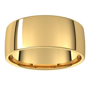 10K Yellow 9 mm Lightweight Comfort-Fit European-Style Band Size 6