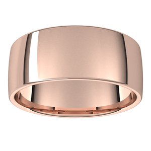 10K Rose 9 mm Lightweight Comfort-Fit European-Style Band Size 8
