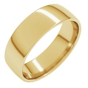 10K Yellow 7 mm Lightweight Comfort-Fit European-Style Band Size 14