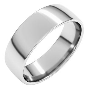 Sterling Silver 7 mm Lightweight Comfort-Fit European-Style Band Size 18