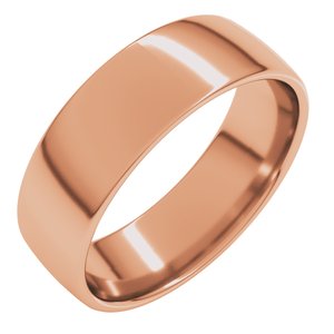 18K Rose 7 mm Lightweight Comfort-Fit European-Style Band Size 7.5