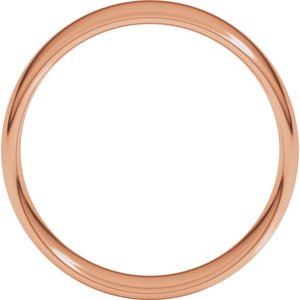 18K Rose 7 mm Lightweight Comfort-Fit European-Style Band Size 13
