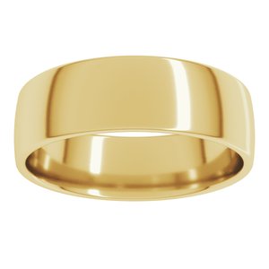 10K Yellow 7 mm Lightweight Comfort-Fit European-Style Band Size 17
