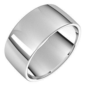 18K White 10 mm Lightweight Comfort-Fit European-Style Band Size 13.5