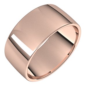 18K Rose 10 mm Lightweight Comfort-Fit European-Style Band Size 19