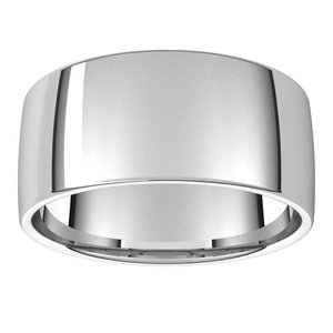 14K White 10 mm Lightweight Comfort-Fit European-Style Band Size 7