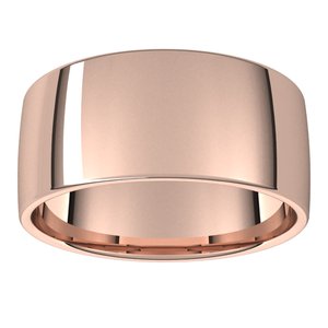 10K Rose 10 mm Lightweight Comfort-Fit European-Style Band Size 9.5