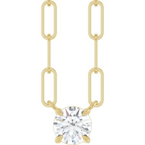 14K Yellow Gold Natural White Sapphire 16" Necklace