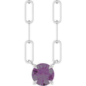Sterling Silver Lab-Grown Alexandrite 16" Necklace