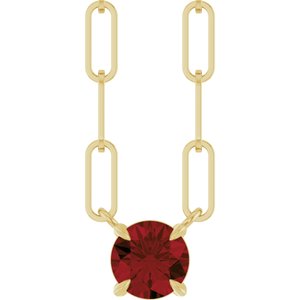 14K Yellow Gold Natural Mozambique Garnet 16" Necklace