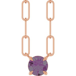 14K Rose Gold Lab-Grown Alexandrite 16" Necklace