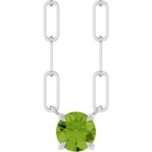 Sterling Silver Natural Peridot 16" Necklace