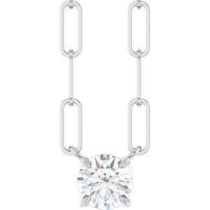 Sterling Silver Natural White Sapphire 16" Necklace
