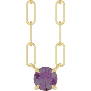 14K Yellow Gold Lab-Grown Alexandrite 16" Necklace