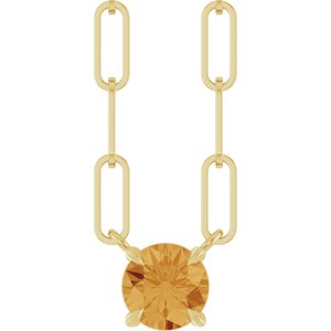 14K Yellow Gold Natural Citrine 16" Necklace