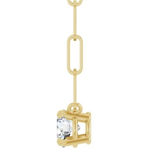 14K Yellow Gold Natural White Sapphire 16" Necklace