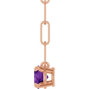 14K Rose Gold Natural Amethyst 16" Necklace