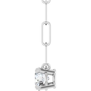 14K White Gold Natural White Sapphire 16" Necklace