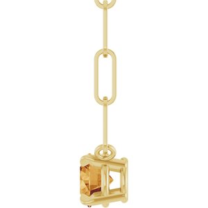 14K Yellow Gold Natural Citrine 16" Necklace