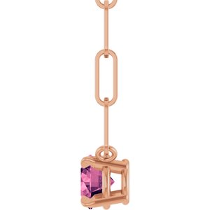 14K Rose Gold Natural Pink Tourmaline 16" Necklace