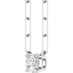 14K White Gold Natural White Sapphire 16" Necklace