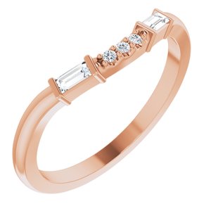 14K Rose 1/8 CTW Natural Diamond Matching Band