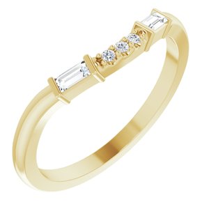 14K Yellow 1/8 CTW Natural Diamond Matching Band
