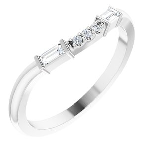 14K White 1/8 CTW Natural Diamond Matching Band