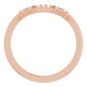 14K Rose 1/8 CTW Natural Diamond Matching Band