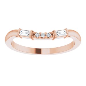 14K Rose 1/8 CTW Natural Diamond Matching Band