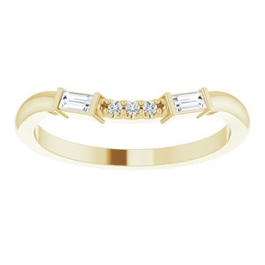 14K Yellow 1/8 CTW Natural Diamond Matching Band