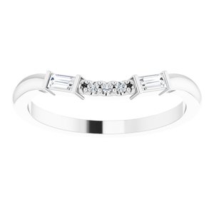 14K White 1/8 CTW Natural Diamond Matching Band