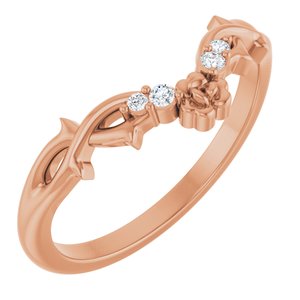 14K Rose .04 CTW Natural Diamond Ring Enhancer