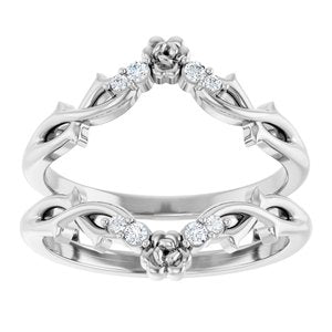 14K White .08 CTW Natural Diamond Ring Guard