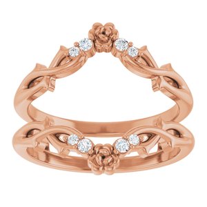 14K Rose .08 CTW Natural Diamond Ring Guard