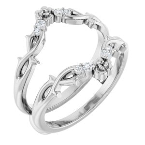 Platinum .08 CTW Natural Diamond Ring Guard