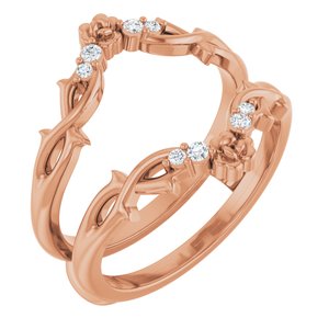 14K Rose .08 CTW Natural Diamond Ring Guard
