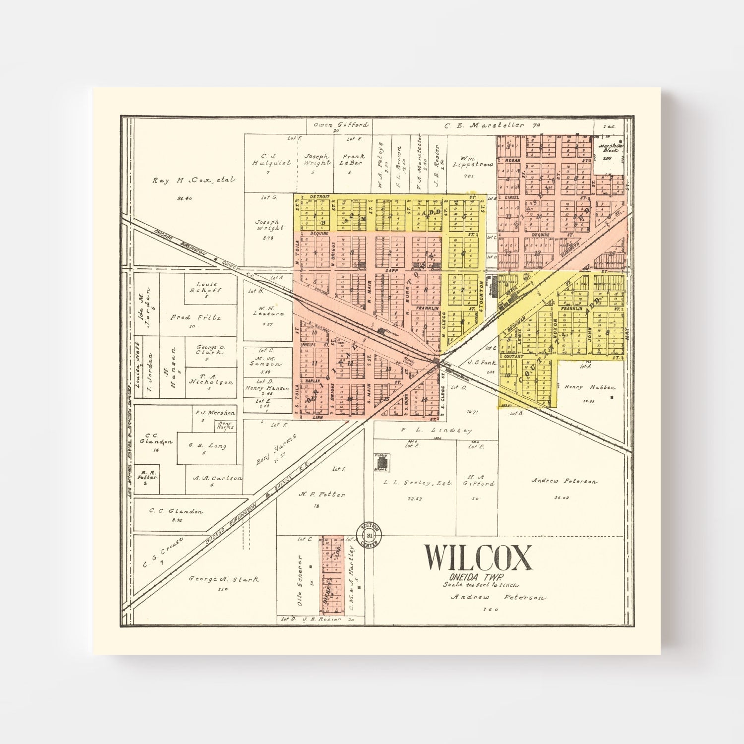 Vintage Map of Towns of Bolton and Andover, Connecticut 1869