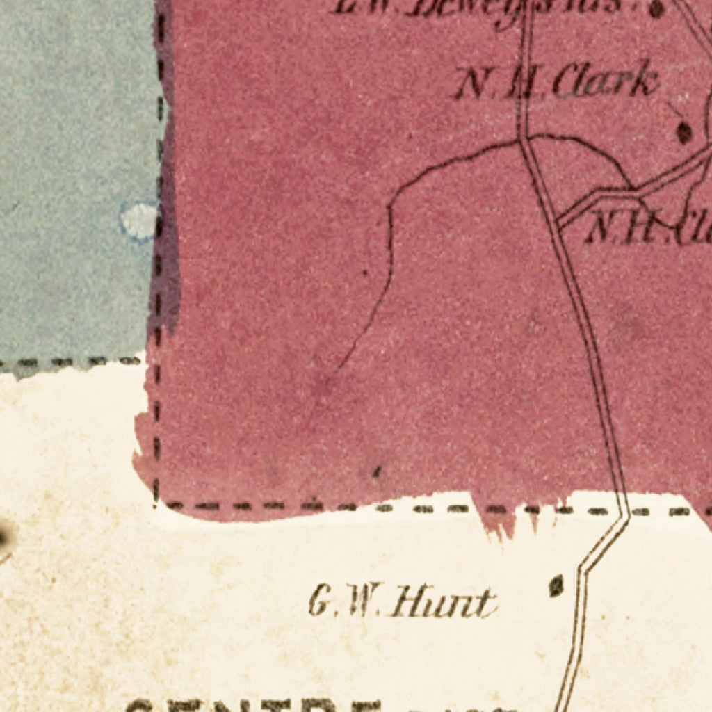 Vintage Map of Columbia, Connecticut 1869
