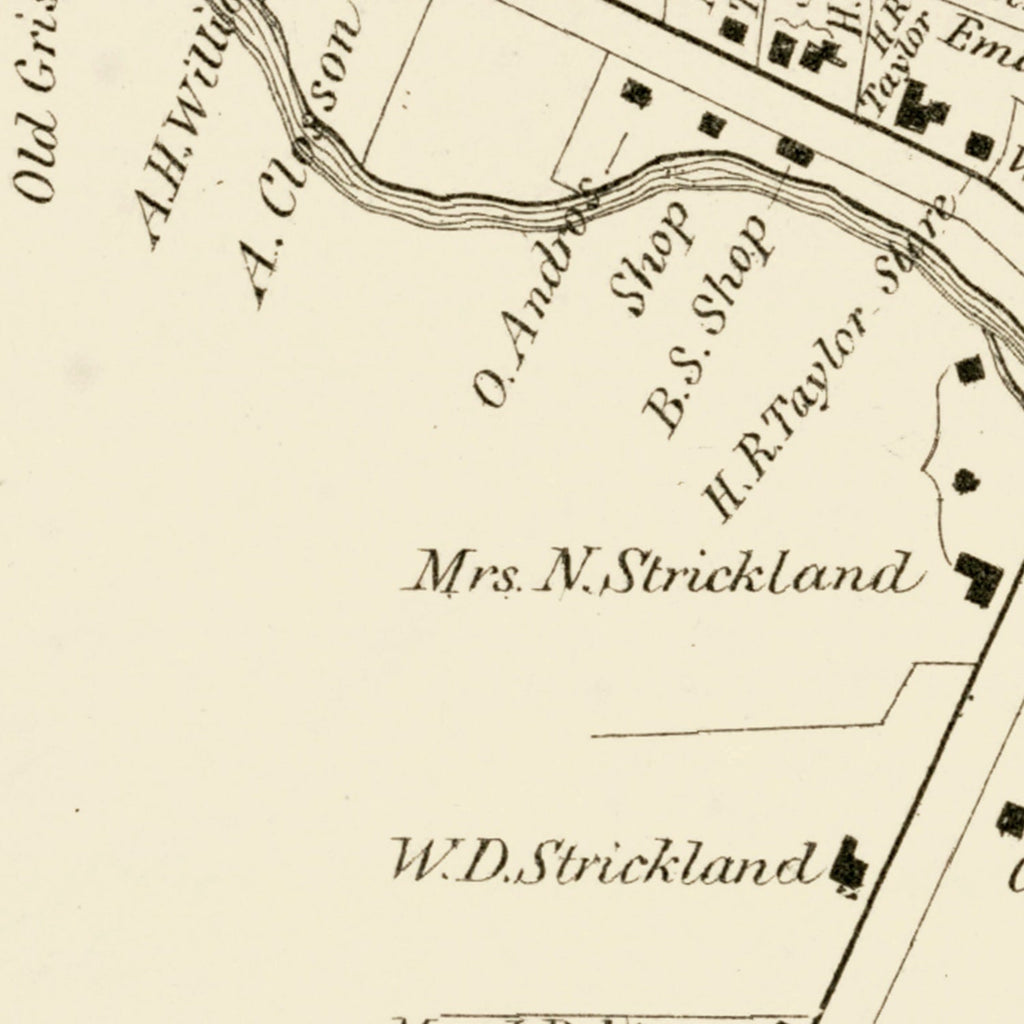 Vintage Map of South Glastenbury, Connecticut 1869