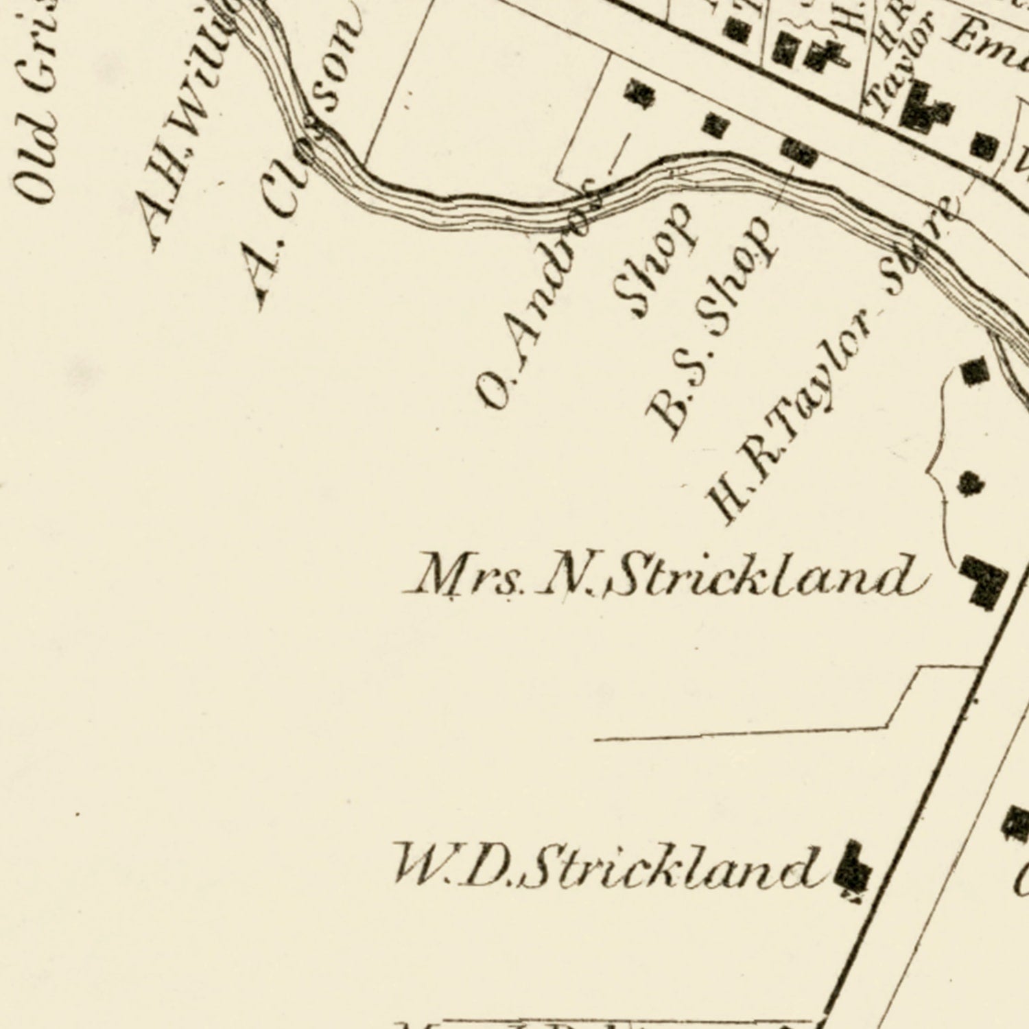 Vintage Map of South Glastenbury, Connecticut 1869