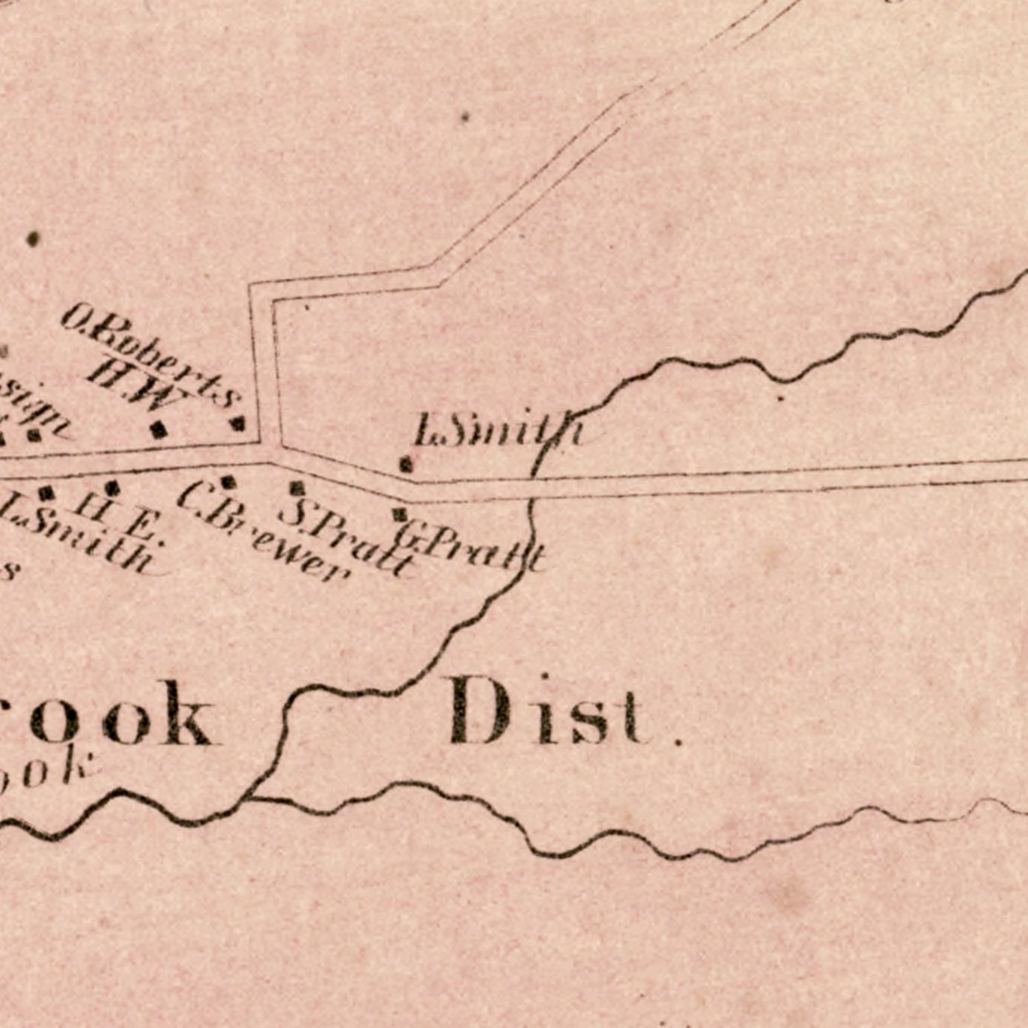 Vintage Map of East Hartford, Connecticut 1869