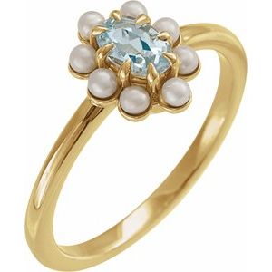 Halo-Style Pearl Ring