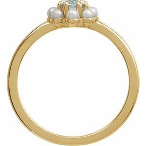 Halo-Style Pearl Ring