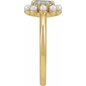 Halo-Style Pearl Ring