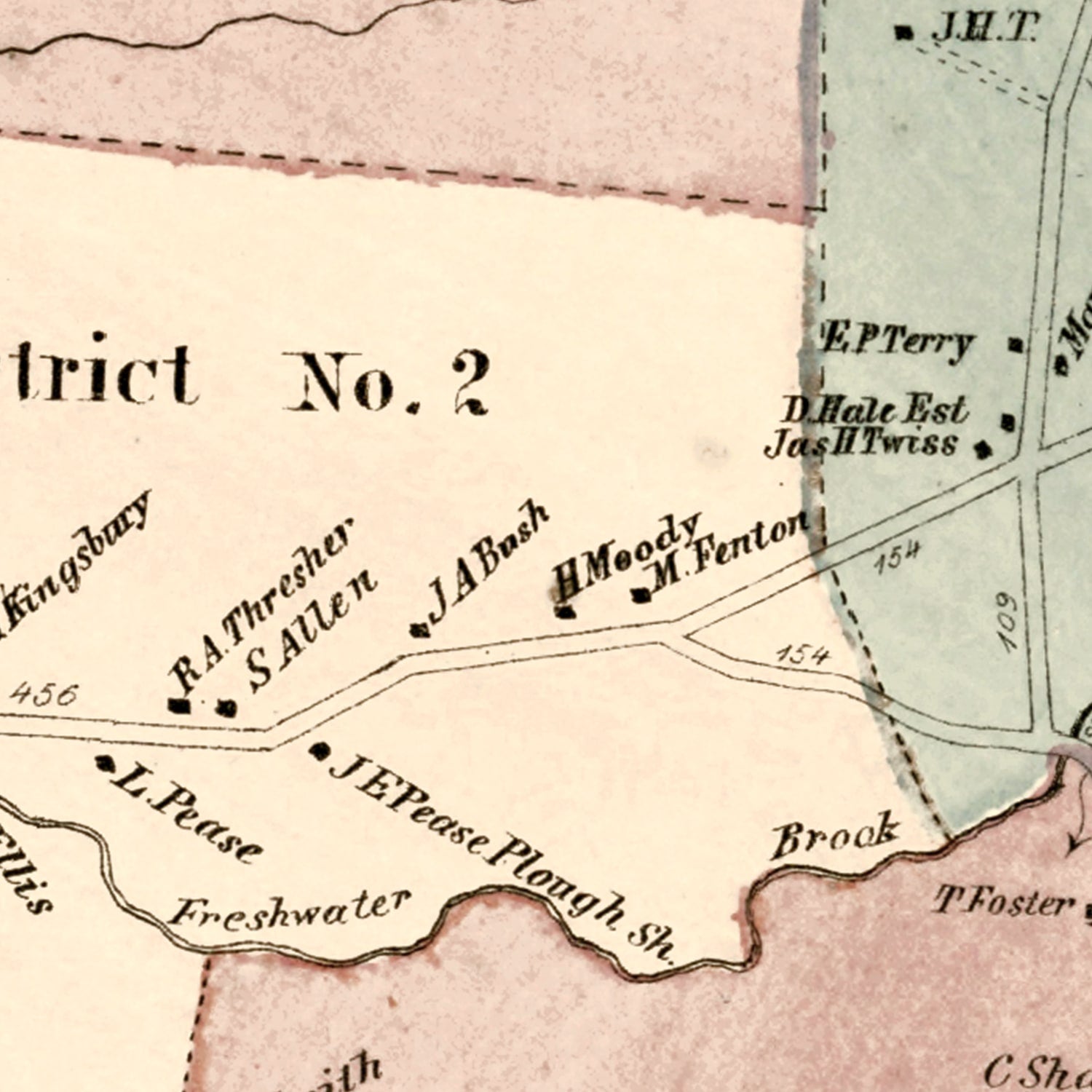 Vintage Map of Enfield, Connecticut 1869